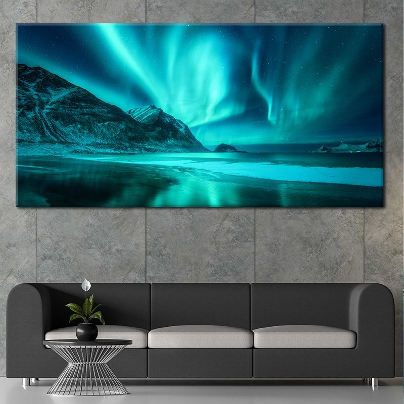 Northern Lights Wall Art Canvas Print Nature Wall Art For Bedroom