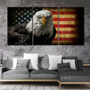 American Flag Eagle Canvas Set Wall Art l by Stunning Canvas Prints