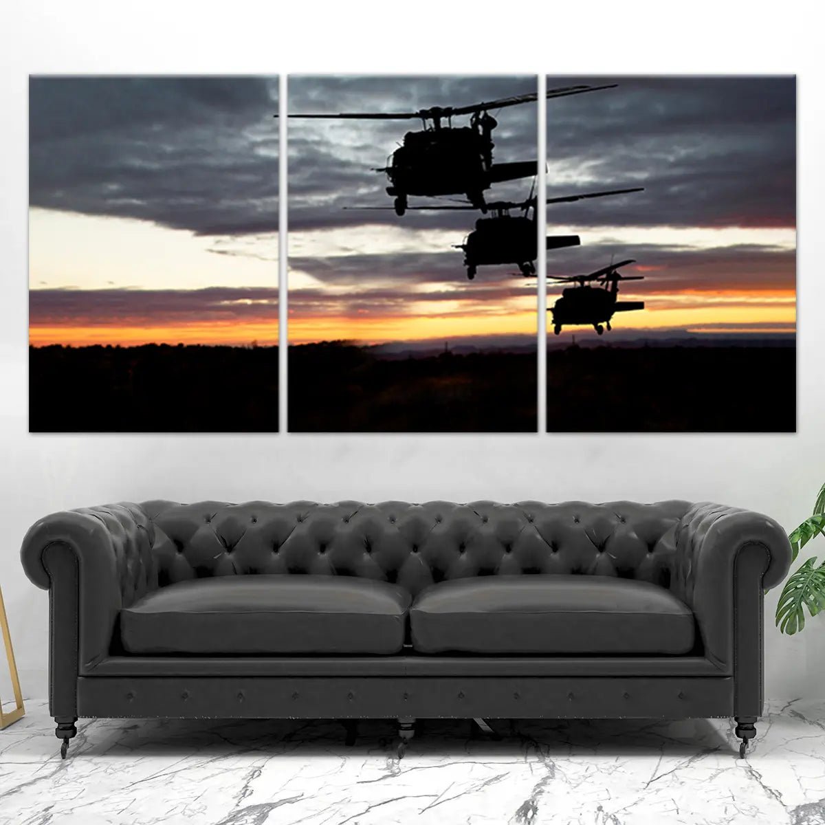 Three Military Helicopters Wall Art-Stunning Canvas Prints