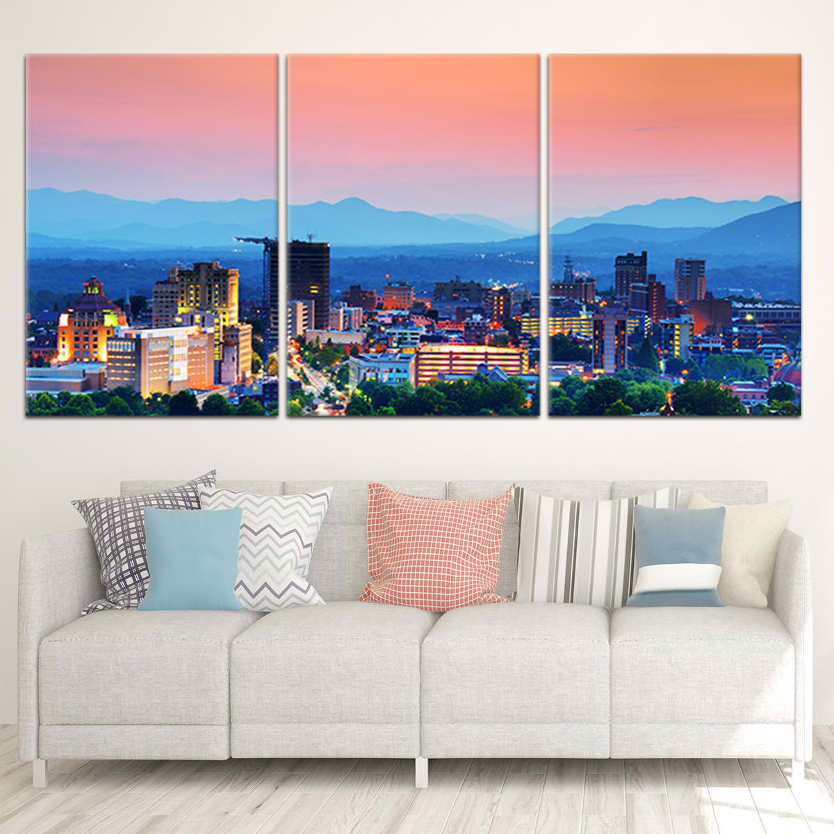 Asheville Skyline Wall Art Canvas-Stunning Canvas Prints