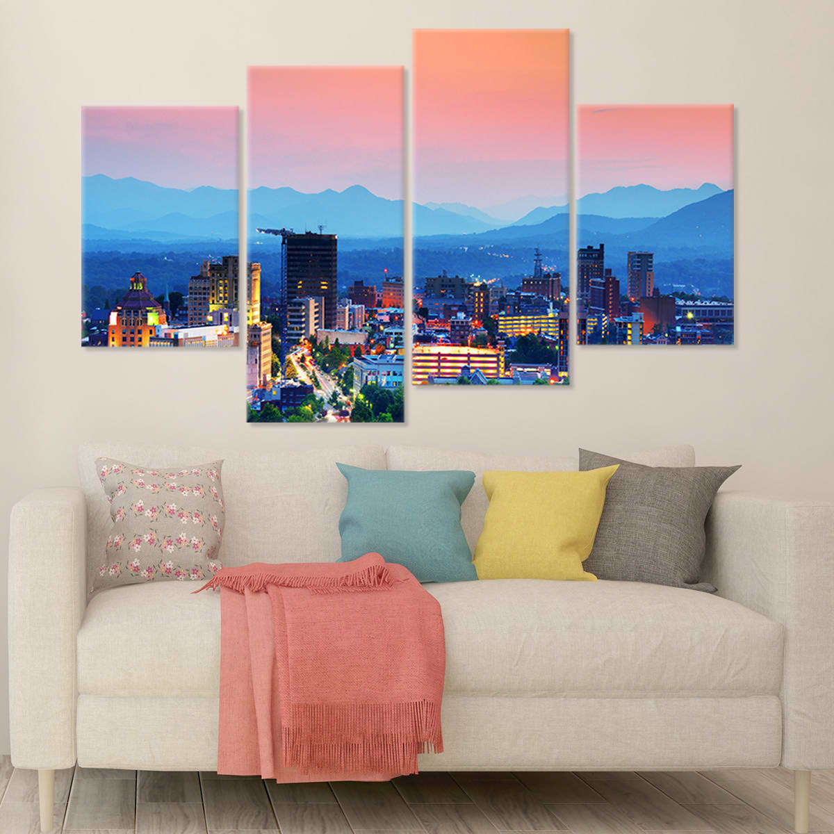 Asheville Skyline Wall Art Canvas-Stunning Canvas Prints