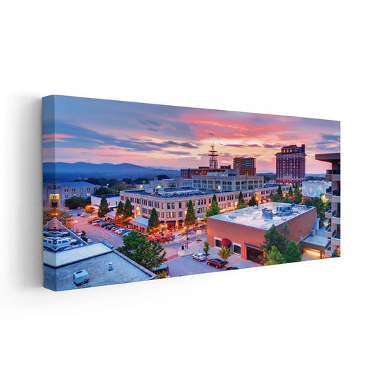 Asheville Sunset Skyline Wall Art Canvas-Stunning Canvas Prints