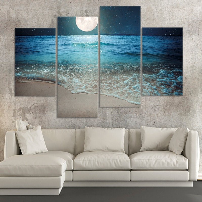 Moon Light Beach Wall Art For Bedroom Wall-Stunning Canvas Prints