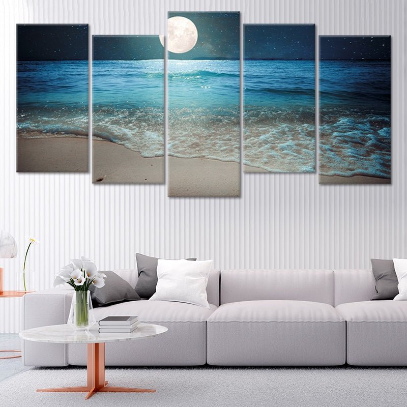 Moon Light Beach Wall Art For Bedroom Wall-Stunning Canvas Prints