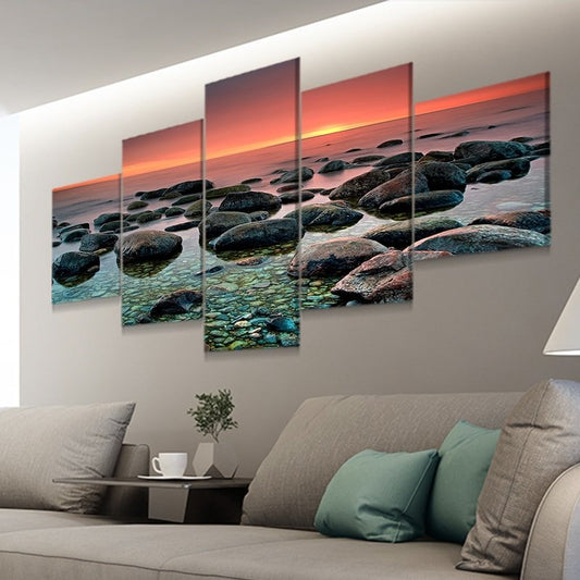 Calm Rocky Beach Wall Art Canvas-Stunning Canvas Prints