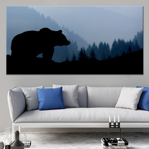 Black Bear Silhouette Wall Art Canvas-Stunning Canvas Prints