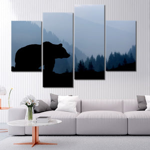 Black Bear Silhouette Wall Art Canvas-Stunning Canvas Prints