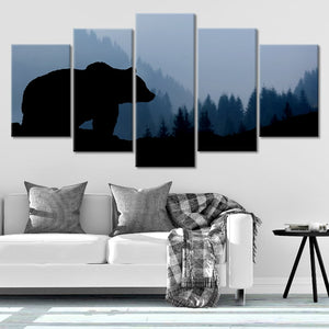 Black Bear Silhouette Wall Art Canvas-Stunning Canvas Prints