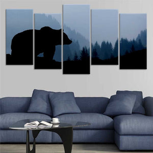 Black Bear Silhouette Wall Art Canvas-Stunning Canvas Prints