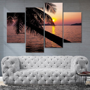 Palm Tree Beach Sunset Wall Art Canvas-Stunning Canvas Prints