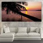 Palm Tree Beach Sunset Wall Art Canvas-Stunning Canvas Prints