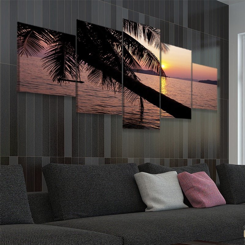 Palm Tree Beach Sunset Wall Art Canvas-Stunning Canvas Prints