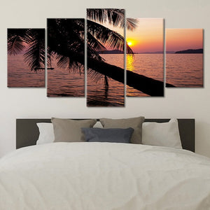 Palm Tree Beach Sunset Wall Art Canvas-Stunning Canvas Prints