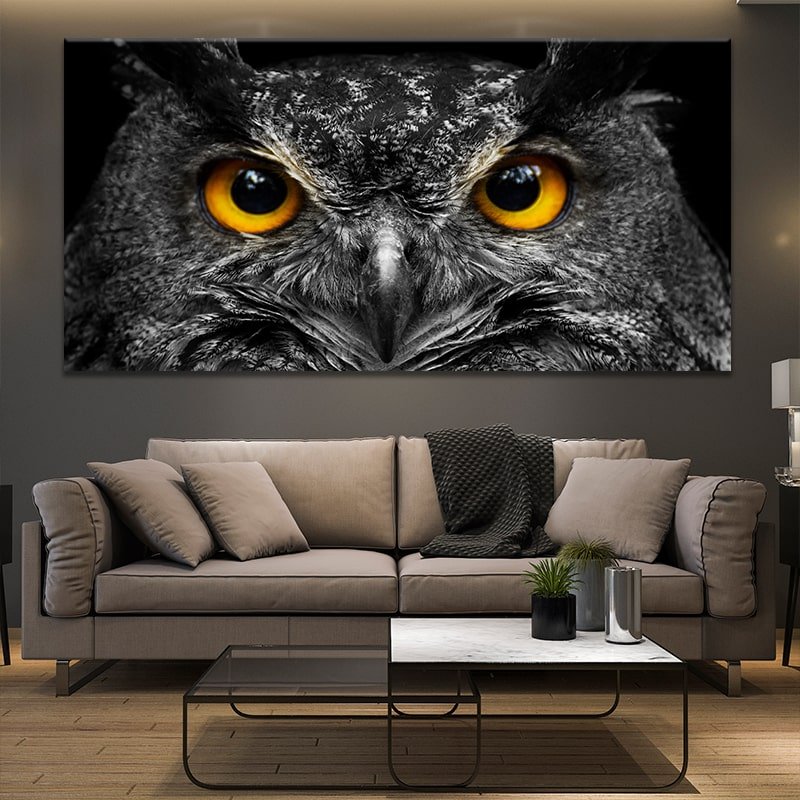 Gold Eyed Owl Wall Art Canvas-Stunning Canvas Prints