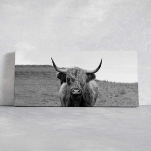 Grey Highland Cow Wall Art Canvas-Stunning Canvas Prints