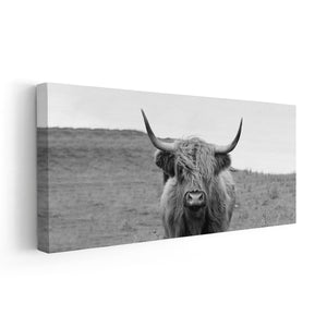 Grey Highland Cow Wall Art Canvas-Stunning Canvas Prints