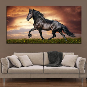 Black Horse Wall Art Canvas-Stunning Canvas Prints