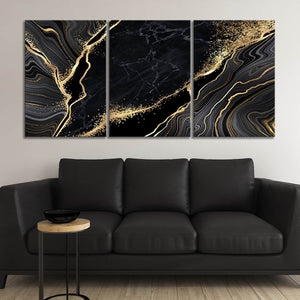 Black Marble Wall Art Abstract Painting by Stunning Canvas Prints