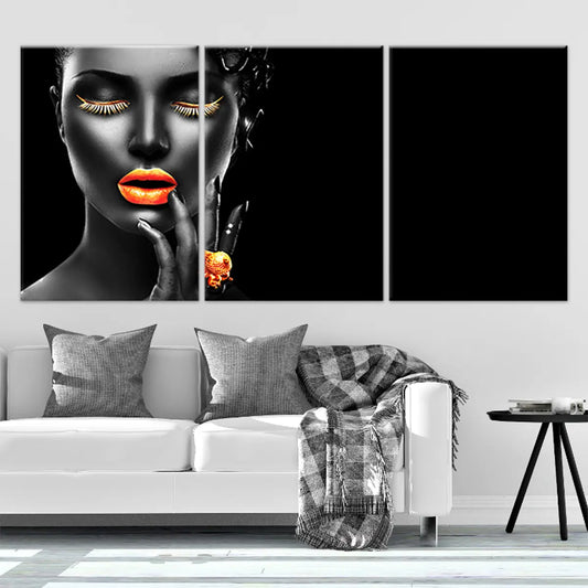 Orange Lips Wall Art-Stunning Canvas Prints