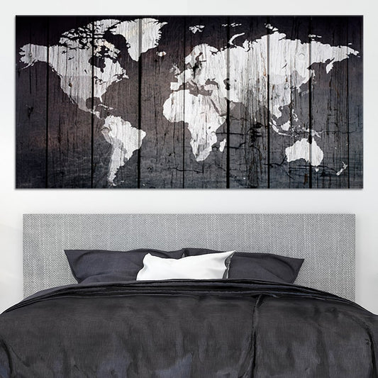 Rustic Wood Map Wall Art Canvas Print-Stunning Canvas Prints