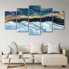 Extra Large Framed Abstract Blue And Gold Wall Art For Living Room Wall-Stunning Canvas Prints