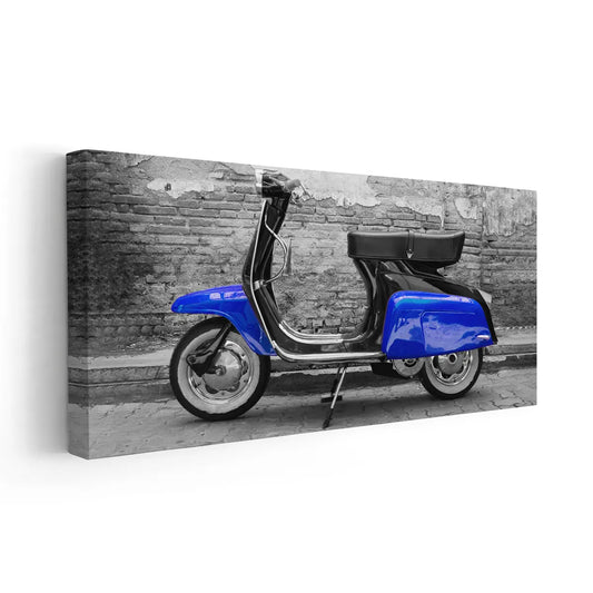 Blue Vespa Scooter Wall Art Canvas Print-Stunning Canvas Prints