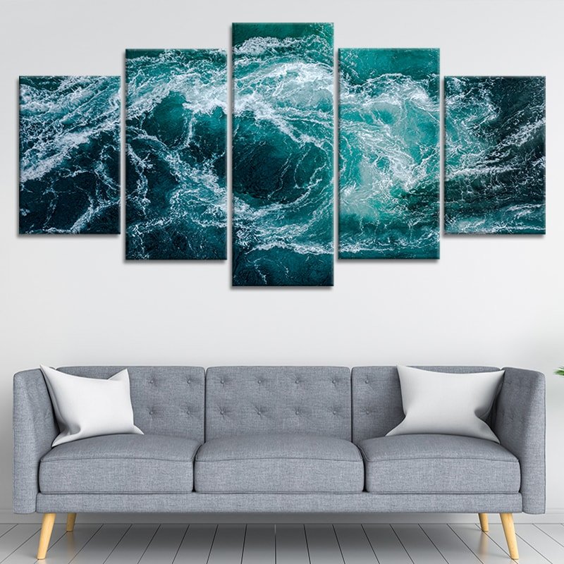 Large framed beach wall art with a stunning ocean perspective.