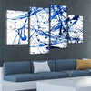 Extra Large Blue and White Abstract Splatter Painting Wall Art For Living Room Wall-Stunning Canvas Prints