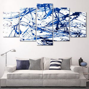 Extra Large Blue and White Abstract Splatter Painting Wall Art For Living Room Wall-Stunning Canvas Prints