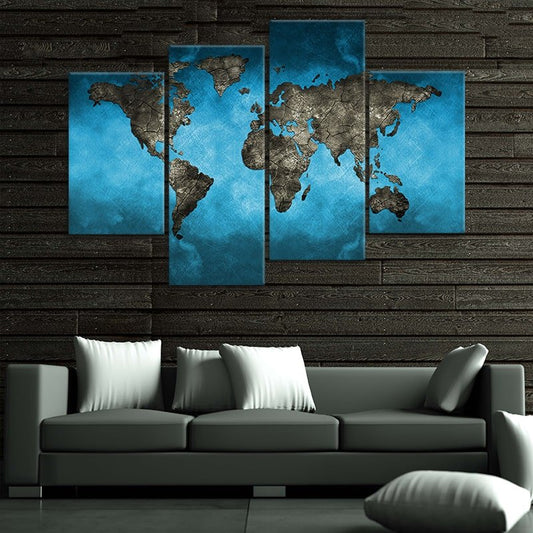 Ocean World Map Wall Art Canvas Print-Stunning Canvas Prints