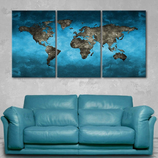 Ocean World Map Wall Art Canvas Print-Stunning Canvas Prints