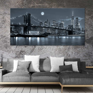 Black And White Brooklyn Bridge Wall Art Canvas-Stunning Canvas Prints