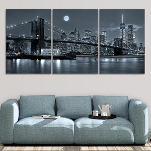 Black And White Brooklyn Bridge Wall Art Canvas-Stunning Canvas Prints