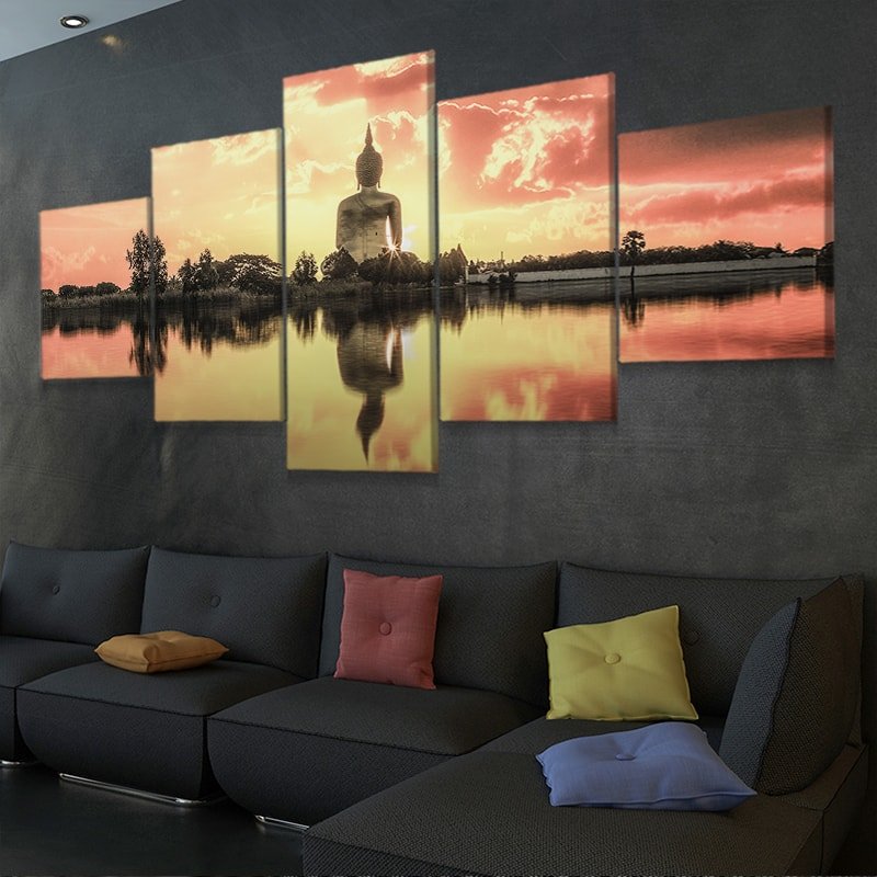 Sunset Large Buddha Wall Art Canvas Print-Stunning Canvas Prints