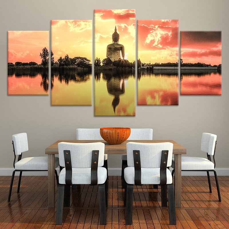 Sunset Large Buddha Wall Art Canvas Print-Stunning Canvas Prints