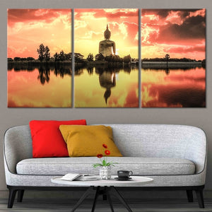 Sunset Large Buddha Wall Art Canvas Print-Stunning Canvas Prints