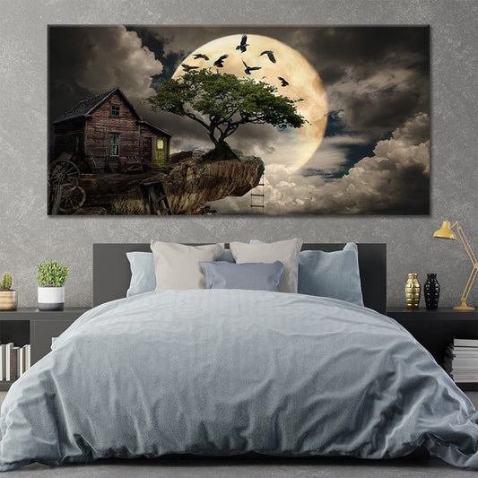 Moon Cabin Wall Art Canvas Print-Stunning Canvas Prints