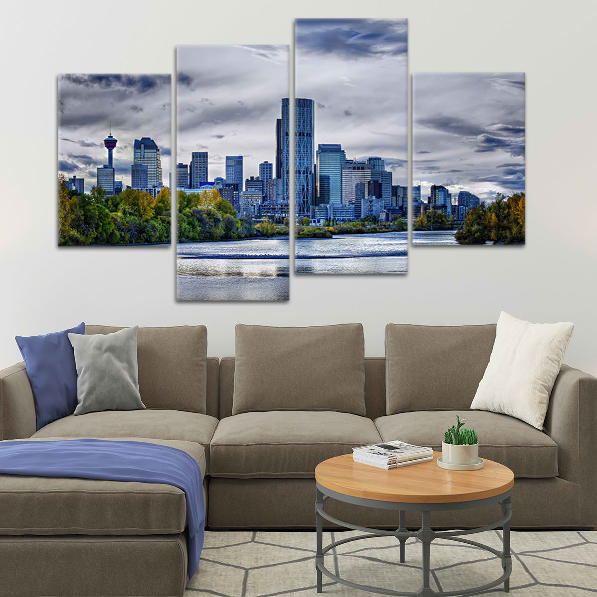 Calgary Alberta Skyline Wall Art Canvas-Stunning Canvas Prints