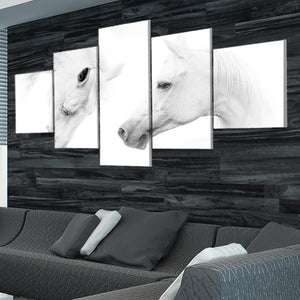 White Horse Couple Wall Art Canvas-Stunning Canvas Prints