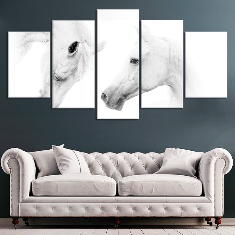 White Horse Couple Wall Art Canvas-Stunning Canvas Prints