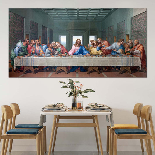 Framed Last Supper painting, Christian home decor wall art, Last Supper framed Christian wall art, religious canvas prints