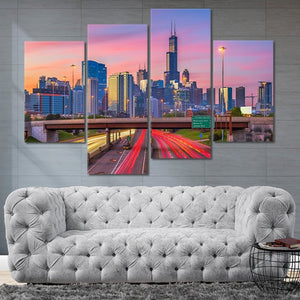 Chicago Illinois Skyline Wall Art Canvas-Stunning Canvas Prints