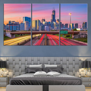 Chicago Illinois Skyline Wall Art Canvas-Stunning Canvas Prints