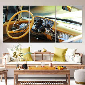 Vintage Car Dashboard Wall Art Canvas Print-Stunning Canvas Prints