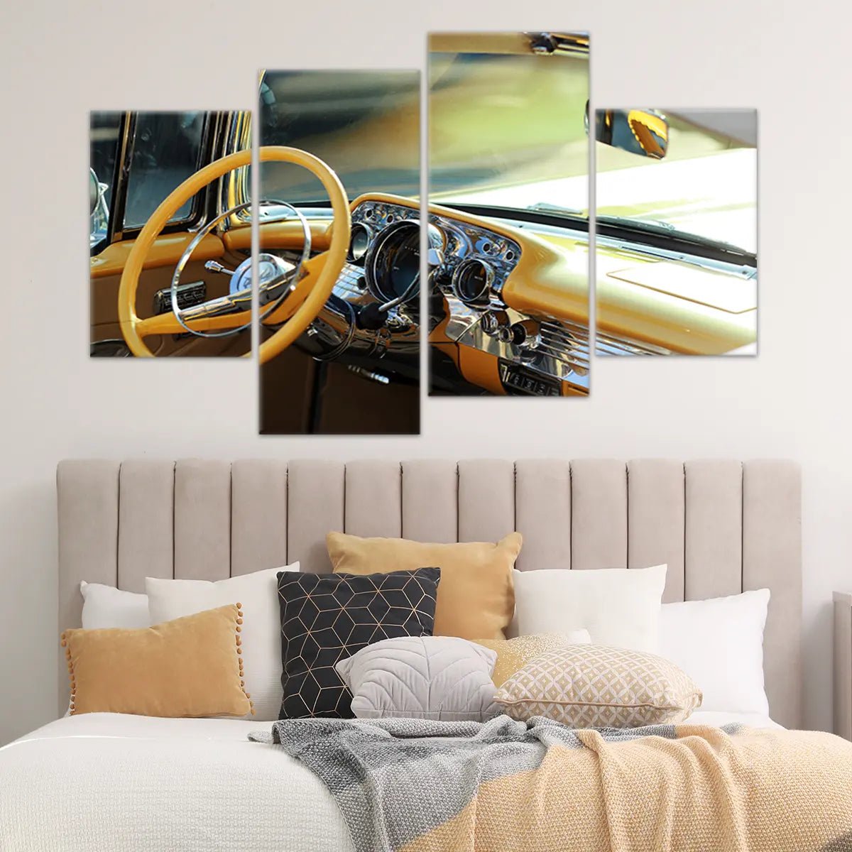 Vintage Car Dashboard Wall Art Canvas Print-Stunning Canvas Prints