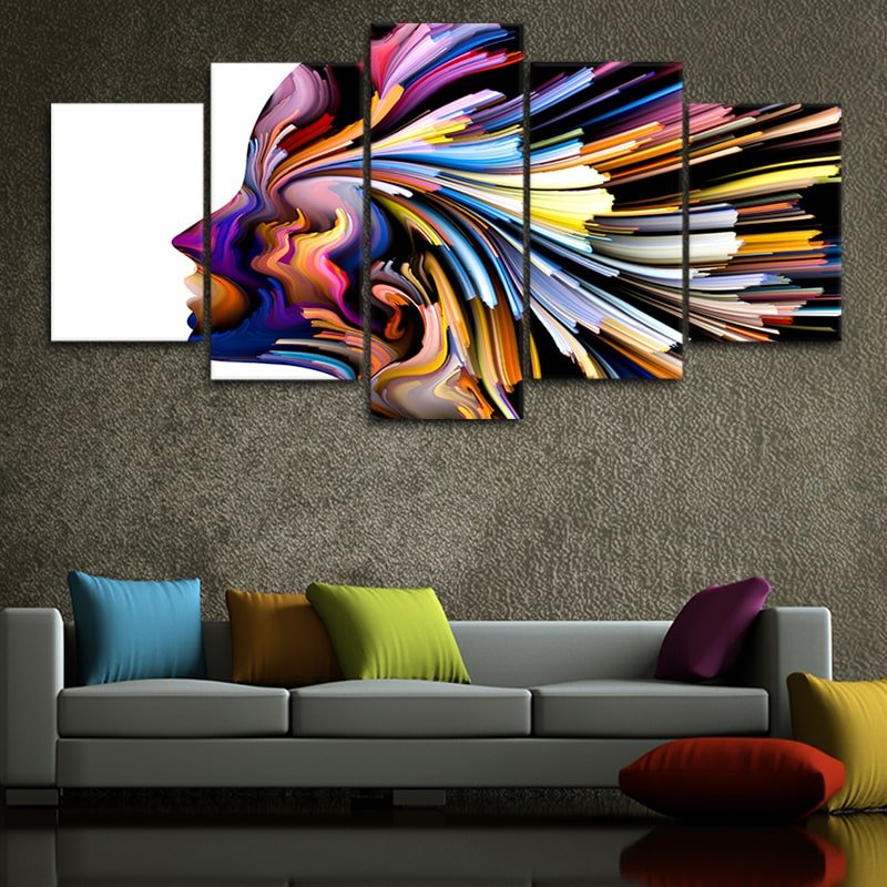 Colorful Abstract Face Paint Canvas Wall Art - Canvas Prints, Prints for  Sale, Canvas Painting, Home Decor