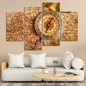 Compass World Map Wall Art Canvas Print-Stunning Canvas Prints