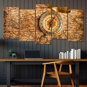 Compass World Map Wall Art Canvas Print-Stunning Canvas Prints