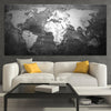 Monochrome World Map Wall Art Canvas Print-Stunning Canvas Prints