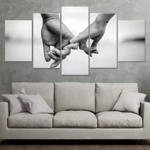 Holding Hands Wall Art Canvas Print | Romantic Artwork For Bedroom-Stunning Canvas Prints